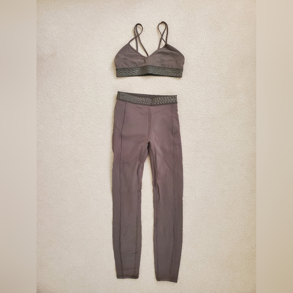 Lululemon Principal Dancer Golden Lining Bralette and Tight